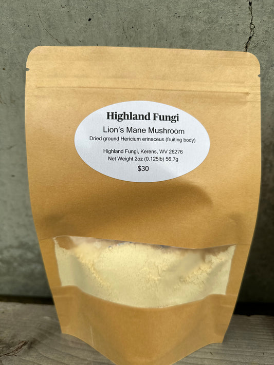 Lionsmane Mushroom 2 Ounces Dried Ground